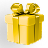 A yellow gift box with a bow, symbolizing daily giveaways.